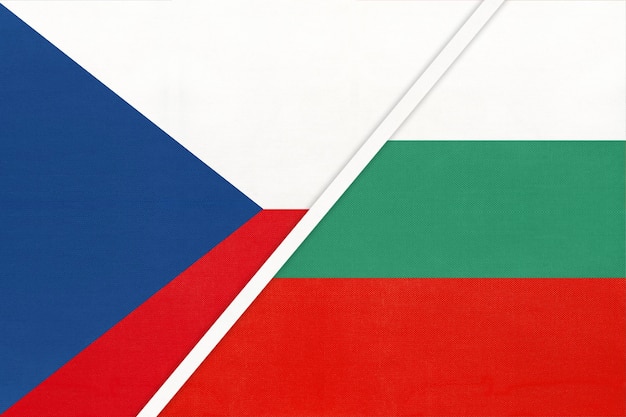 Czech Republic and Bulgaria symbol of country Czechia vs Bulgarian national flags