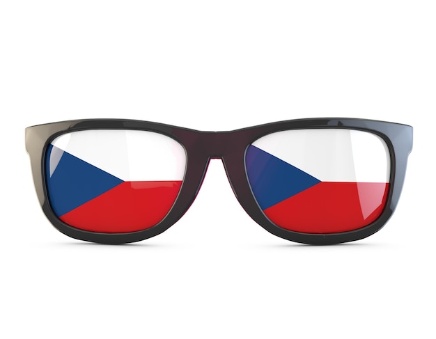 Czech Republic flag sunglasses 3D Rendering