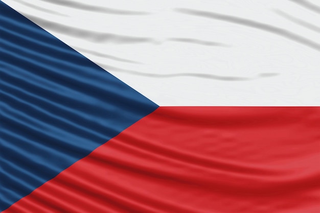 Czech Republic Flag Wave Close Up, national flag background