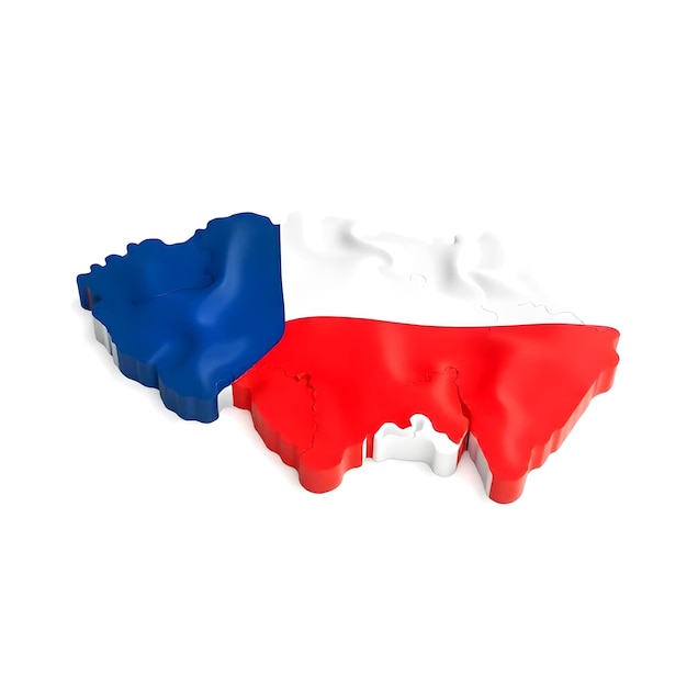 Czech Republic Map Flag Concept Illustration Design