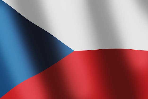 Czech Republic national flag Czech red white blue tricolor flag with smooth wind wave for banner or background National Symbol Waves ripples on flag