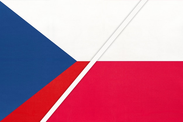 Czech Republic and Poland symbol of country Czechia vs Polish national flags