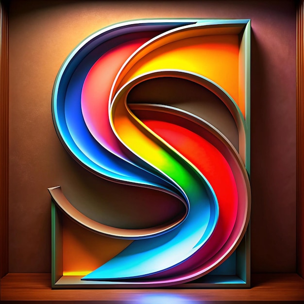 Photo d abstract letter s with colorful gradient layers and modern design