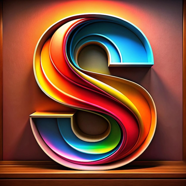 Photo d abstract letter s with colorful gradient layers and modern design