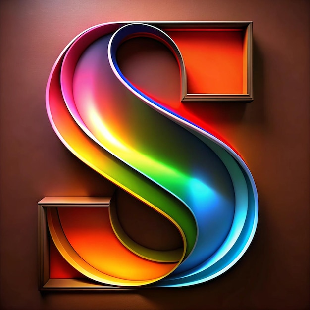 Photo d abstract letter s with colorful gradient layers and modern design