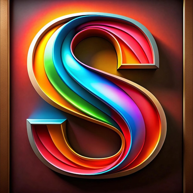 Photo d abstract letter s with colorful gradient layers and modern design