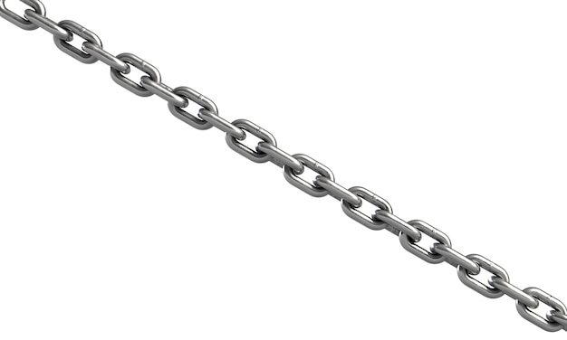 D illustration of chain isolated on white background