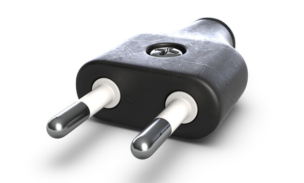 D illustration of power plug isolated on a white background