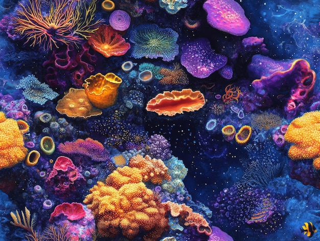 Photo d living coral reef seamless pattern