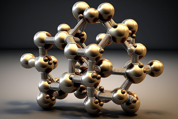 D model of molecule structure based on nanotechnologies created with generative ai