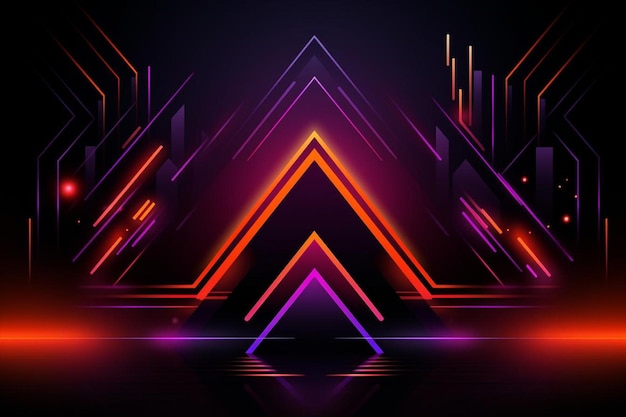 d neon tunnel abstract background