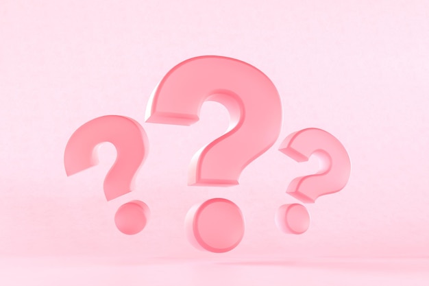 D question marks against pink background