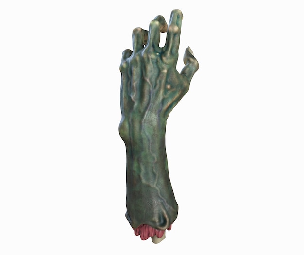 D render of cutted zombie hand halloween theme