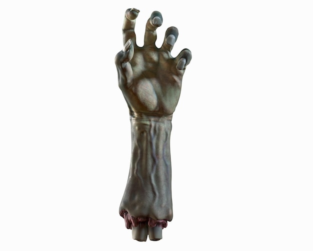 D render of cutted zombie hand halloween theme