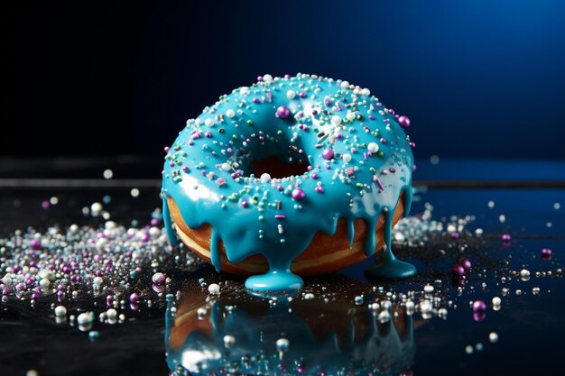 d render different donuts on a blue