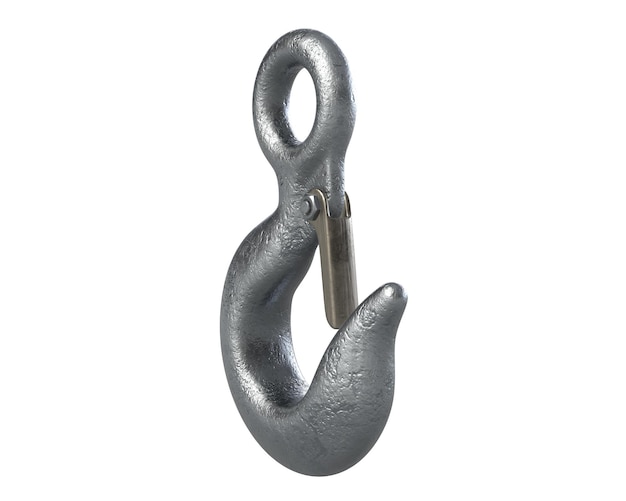 D render of lifting crane hook isolated on white