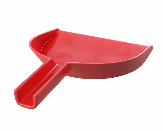 D render of red dustpan isolated on white