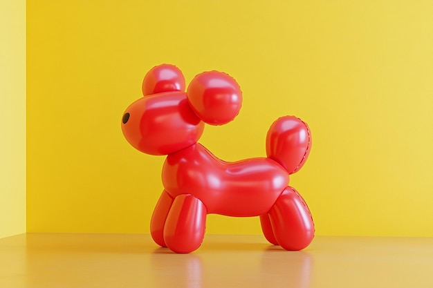 Photo d rendering of balloon shaped dog