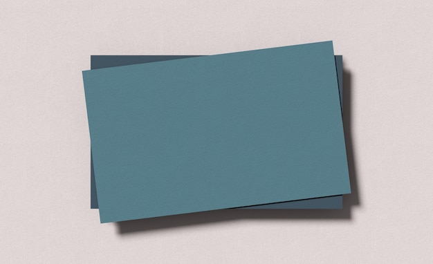 D rendering of a business card mockup blank paper background with shadow and texture