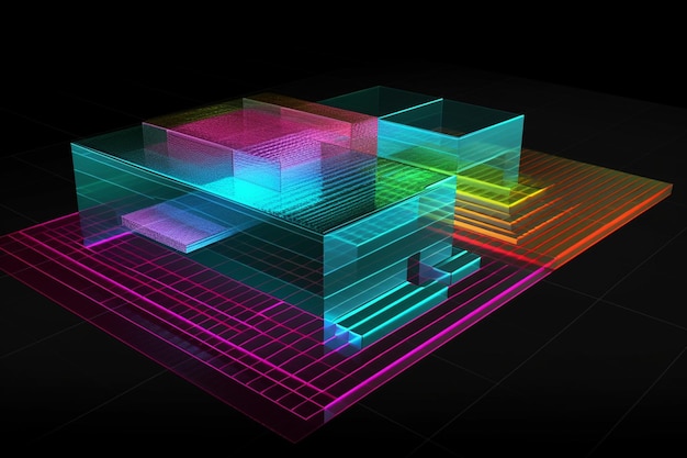 Photo d rendering of holographic layering