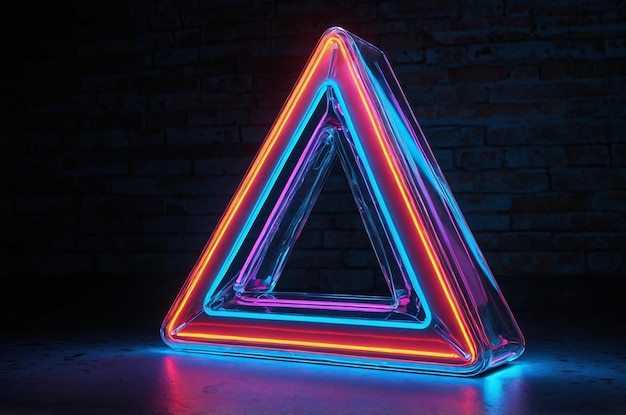 D Rendering Neon Triangle