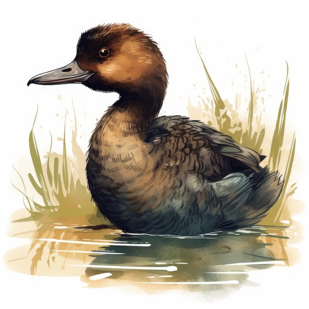 Dabchick Illustration