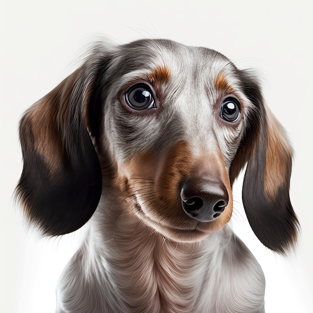 Dachshund dog isolated on white background Generative AI