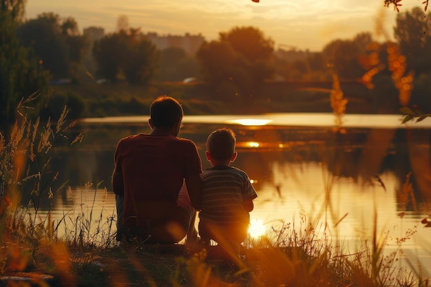 dad and child spending time togetherparenting concept