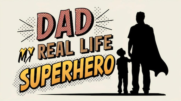 Photo dad my real life superhero happy fathers day background image banner card poster