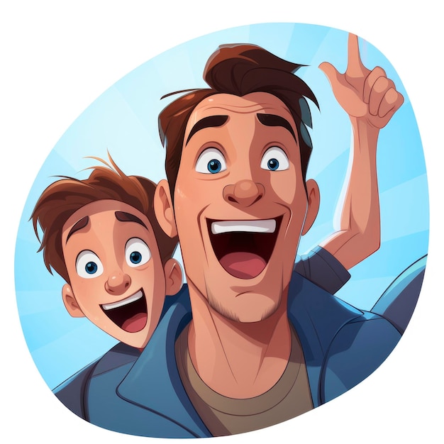 DAD AND SON CARTOON HAVING FUN v 52 Job ID a0a8fbc67a3a4d4aa846d81d7ca55d71