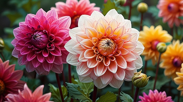 Photo dahlia dreams cultivating vibrant dahlia blooms in your garden