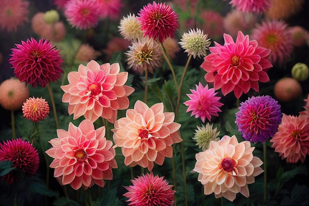 Dahlia flower banquet beautiful spectacular flower arrangement background