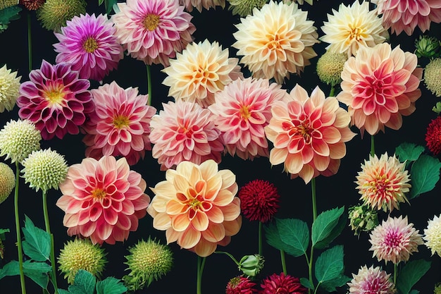 Dahlia flower banquet beautiful spectacular flower arrangement background