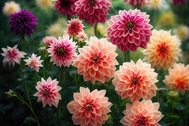 Dahlia flower banquet beautiful spectacular flower arrangement background