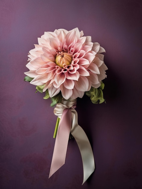 Dahlia flower copy space background AI Generated