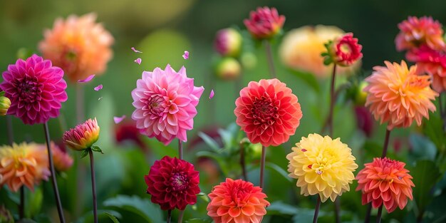 Photo dahlia flowers dropping in garden concept gardening flower arrangements dahlia varieties gardening tips landscaping