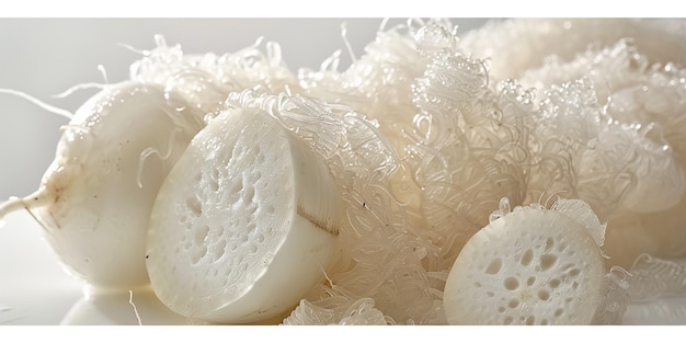 Photo daikon white background no shadows