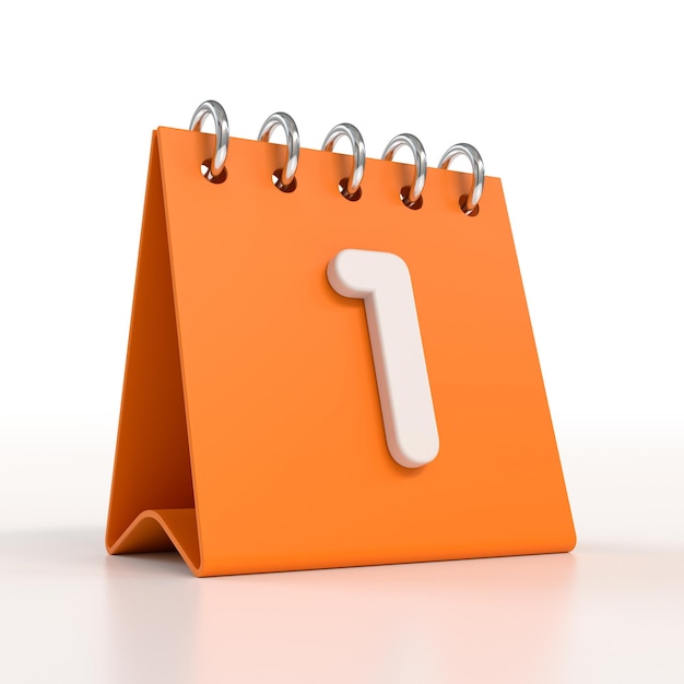 Daily Calendar Plan Icon with Number 3d Rendering