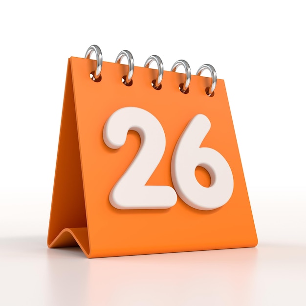 Daily Calendar Plan Icon with Number 3d Rendering