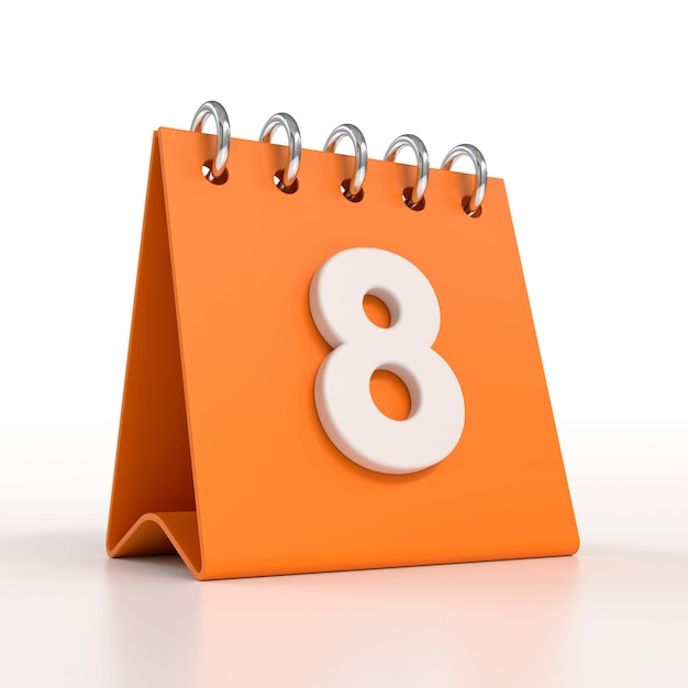 Daily Calendar Plan Icon with Number 3d Rendering