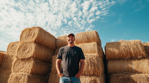 Photo daily farm life men in agriculture and their connection to rural traditions