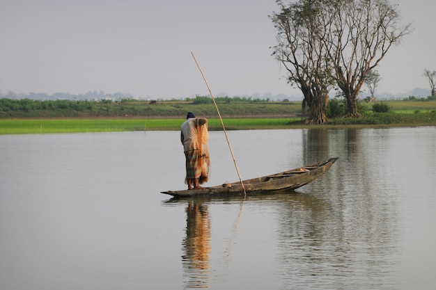 Daily lifestyle of village fisherman.Fishing is the main occupation.Simple lifestyle.