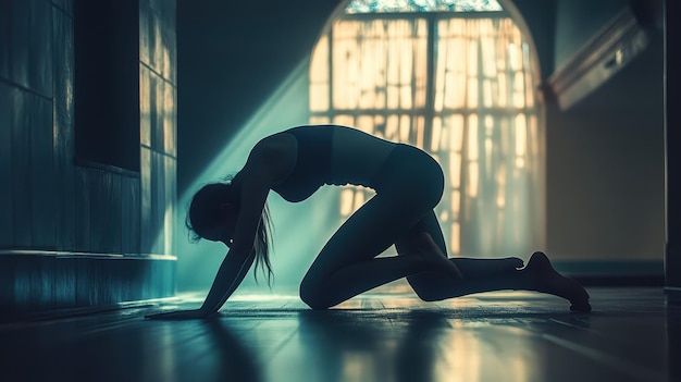 Photo daily stretching routine for flexibility