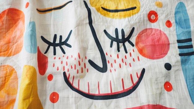 Photo a dainty tea towel with a happy expression adding charm to your kitchen while drying dishes