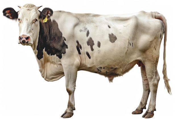 A dairy cow isolated on a transparent background