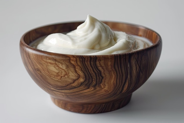 Dairy in wooden bowl