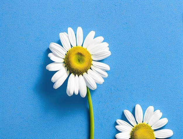 Daisies on blue background