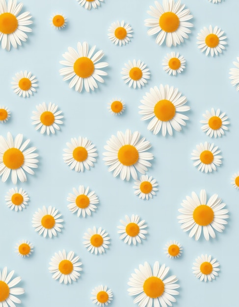 daisies on a blue background