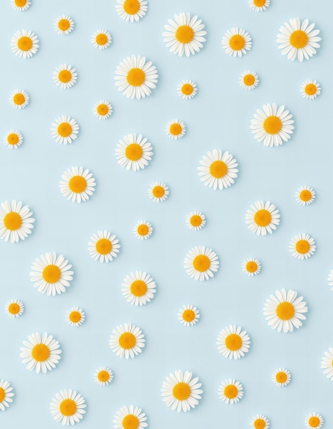 Photo daisies on a blue background