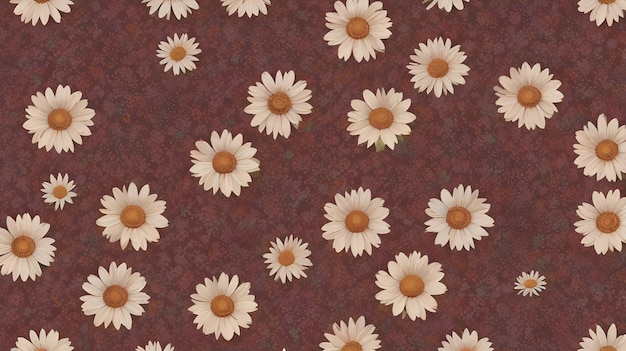 Photo daisies on a carpet with a pattern of daisies